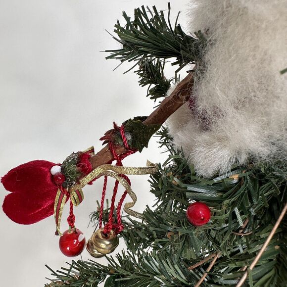 Vintage Ugly Christmas Tree Figurine Santa Claus Bendable Tabletop Mantel 23" - Picture 4 of 10